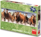 DINO Panoramatické puzzle Koně ve vodě 150 dílků