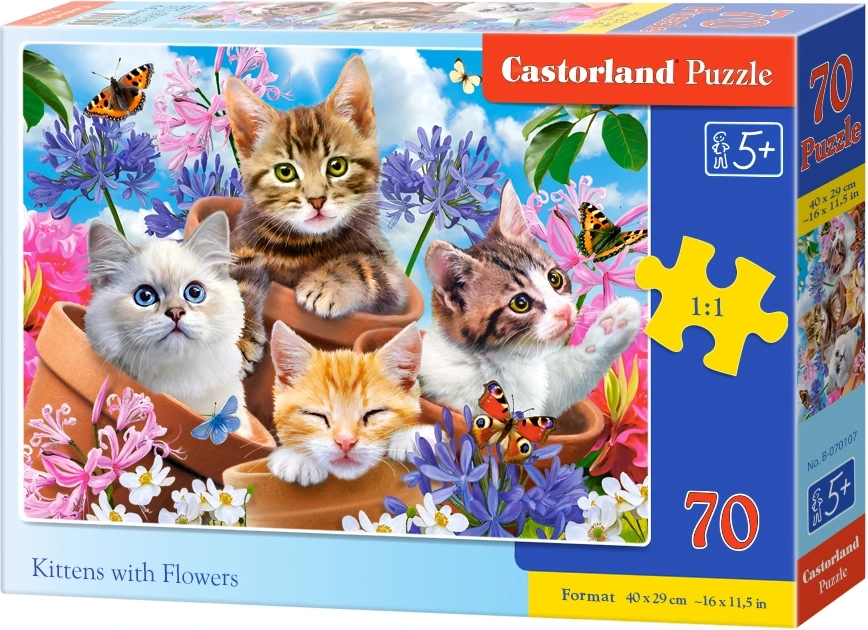 Castorland Kočky s květy 70 dílků