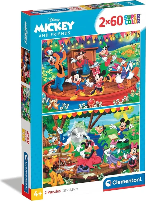 CLEMENTONI Puzzle Mickey a přátelé 2x60 dílků