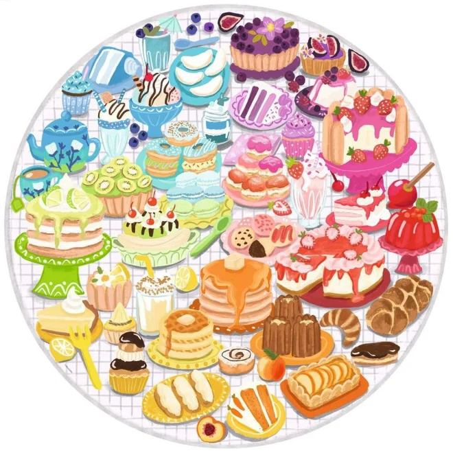 Ravensburger Kulaté puzzle Kruh barev: Barevné dezerty 500 dílků