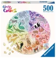 Ravensburger Kulaté puzzle Kruh barev: Zvířata 500 dílků