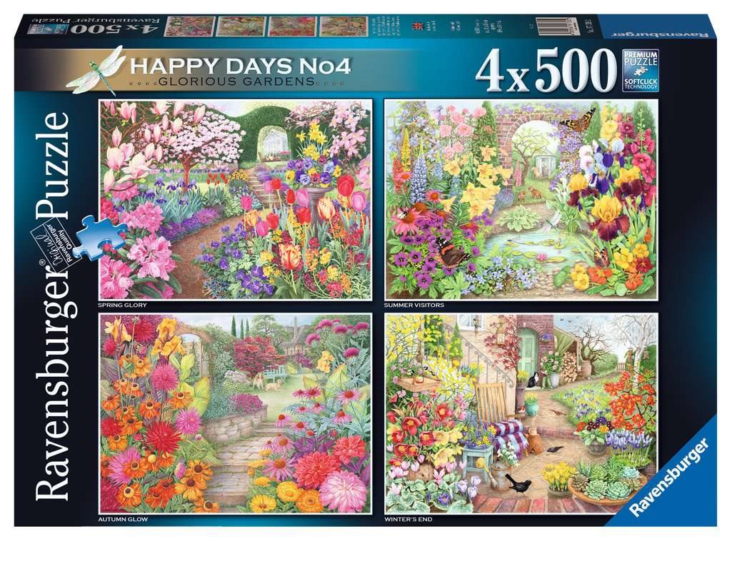 Puzzle Ravensburger 4x500 dílků Happy Days č. 4: Nádherné zahrady