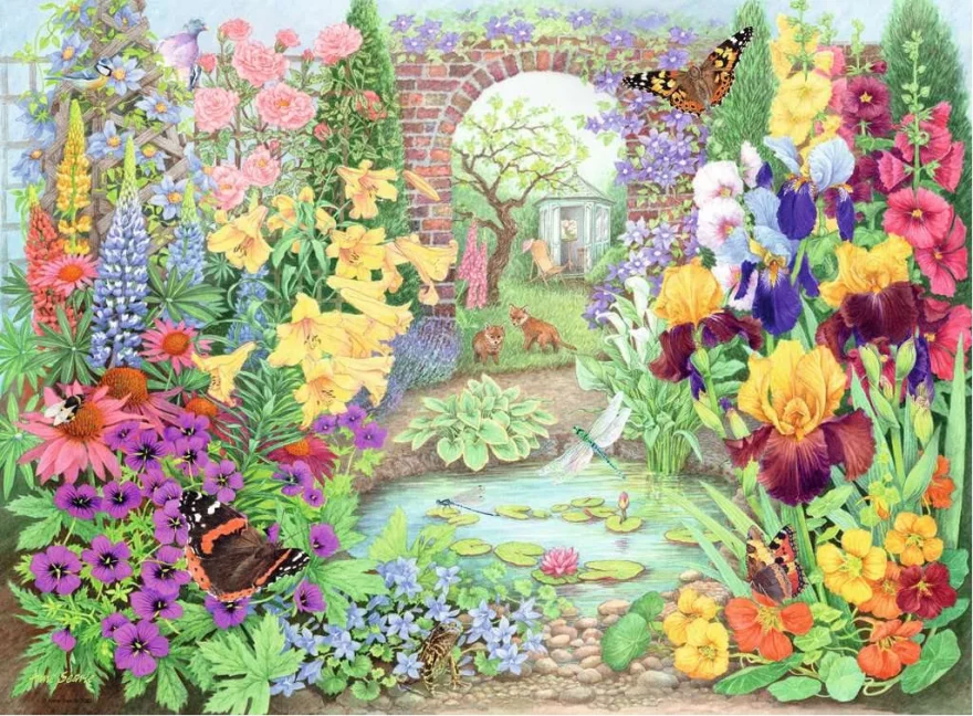 Puzzle Ravensburger 4x500 dílků Happy Days č. 4: Nádherné zahrady