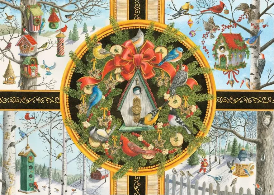 Ravensburger Puzzle Vánoční zpěvné ptactvo XXL 500 dílků