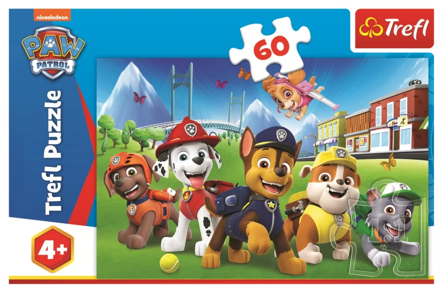 TREFL Puzzle Tlapková patrola na trávníku 60 dílků