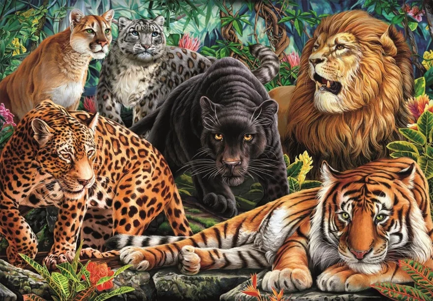 CLEMENTONI Puzzle Divoké kočky 500 dílků