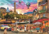 Sada 4 puzzle Trefl 4x1000 dílků Malovaná města a kapybary