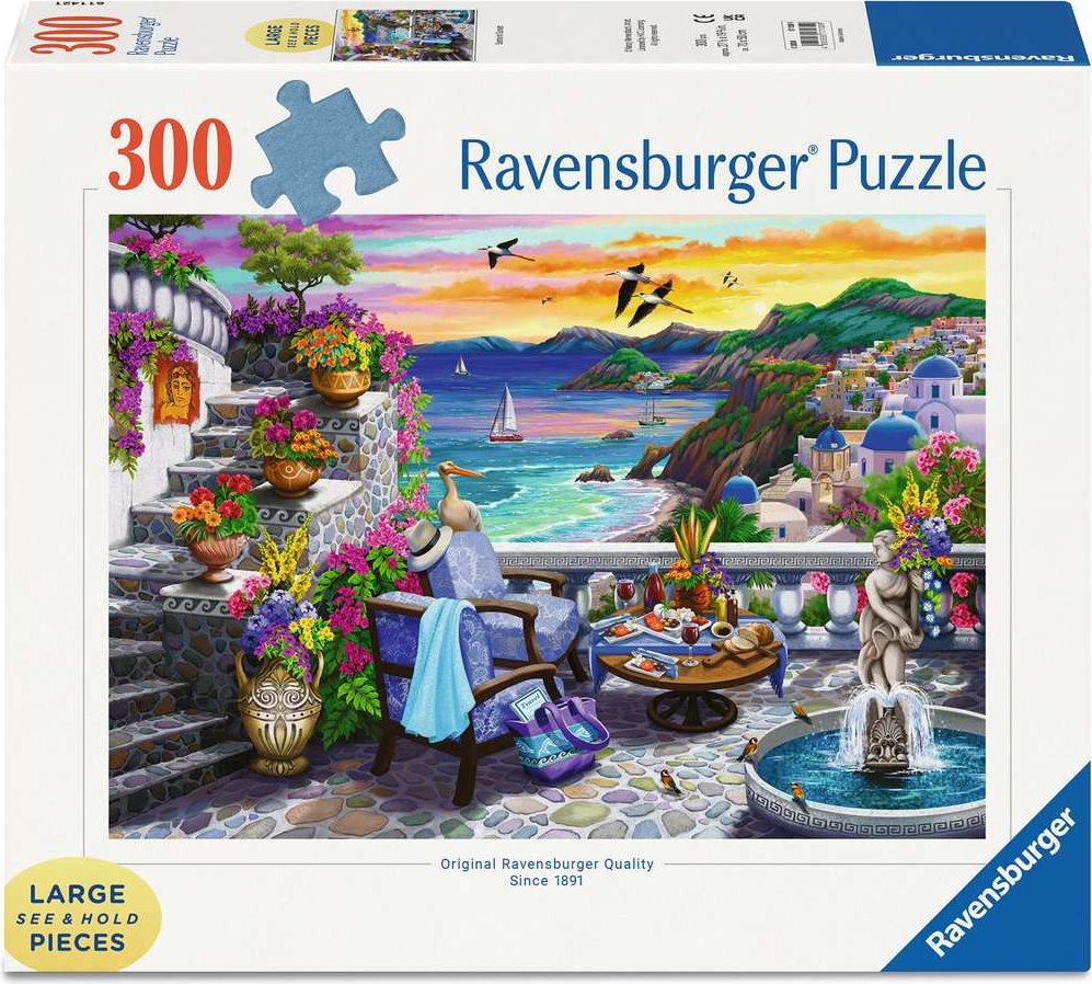 RAVENSBURGER Puzzle Západ slunce nad Santorini EXTRA 300 dílků