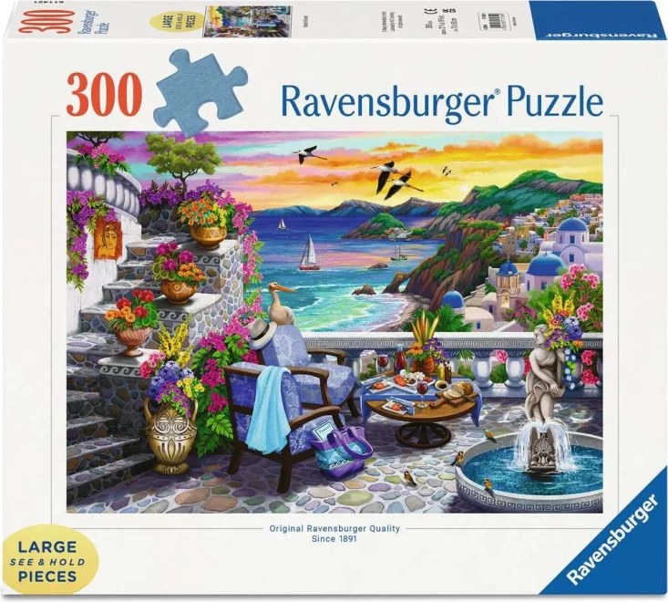 Ravensburger Puzzle Západ slunce nad Santorini EXTRA 300 dílků
