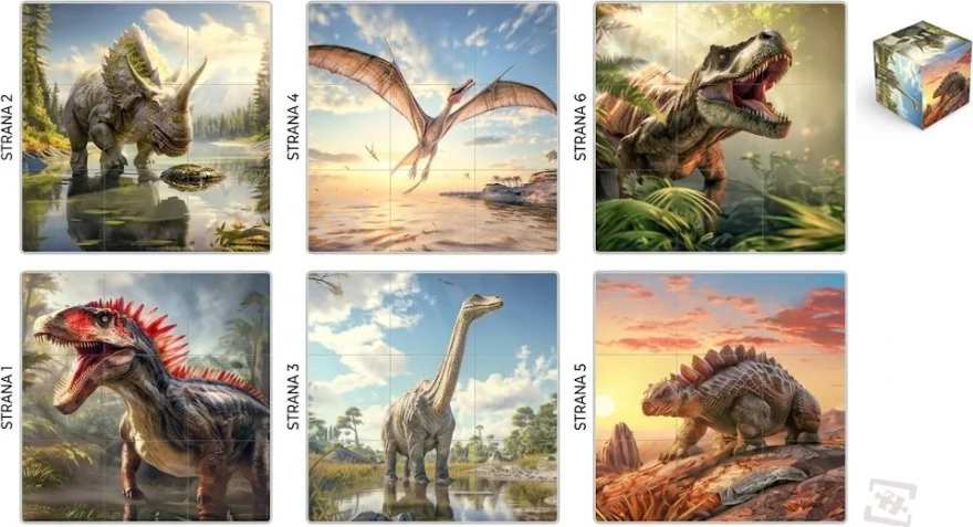 Hlavolam Magic Cube Magická kostka 3x3 - dinosauři