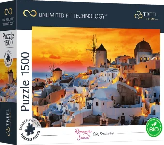 Puzzle UFT Romantic Sunset: Oia, Santorini 1500 dílků