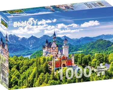 Puzzle Zámek Neuschwanstein v létě, Německo 1000 dílků