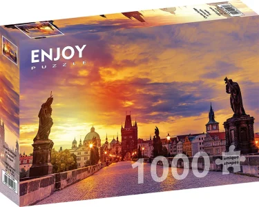 Puzzle Karlův most při západu slunce, Praha 1000 dílků