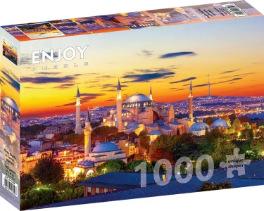 Puzzle Hagia Sofia při západu slunce, Istanbul 1000 dílků