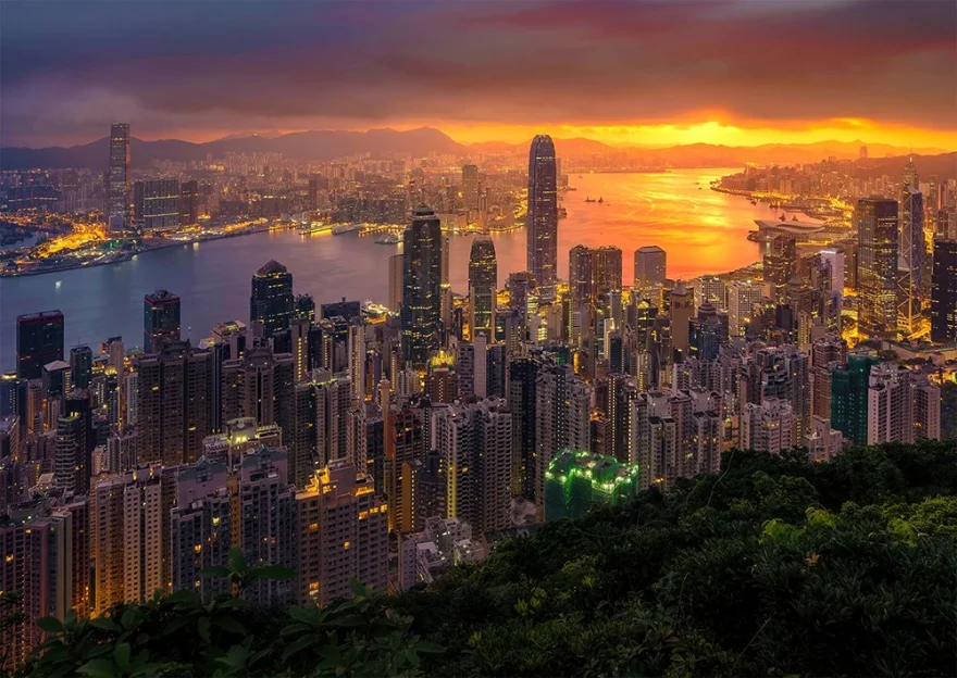 Enjoy Puzzle Hongkong za úsvitu 1000 dílků