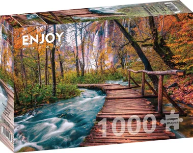 Puzzle Lesní potok v Plitvicích, Chorvatsko 1000 dílků