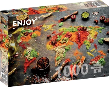Puzzle Mapa světa z koření 1000 dílků
