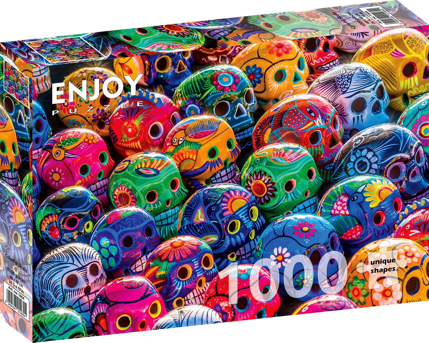 ENJOY Puzzle Barevné lebky 1000 dílků