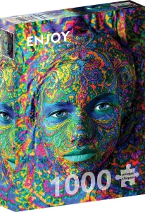 Puzzle Umělecky nalíčená žena 1000 dílků