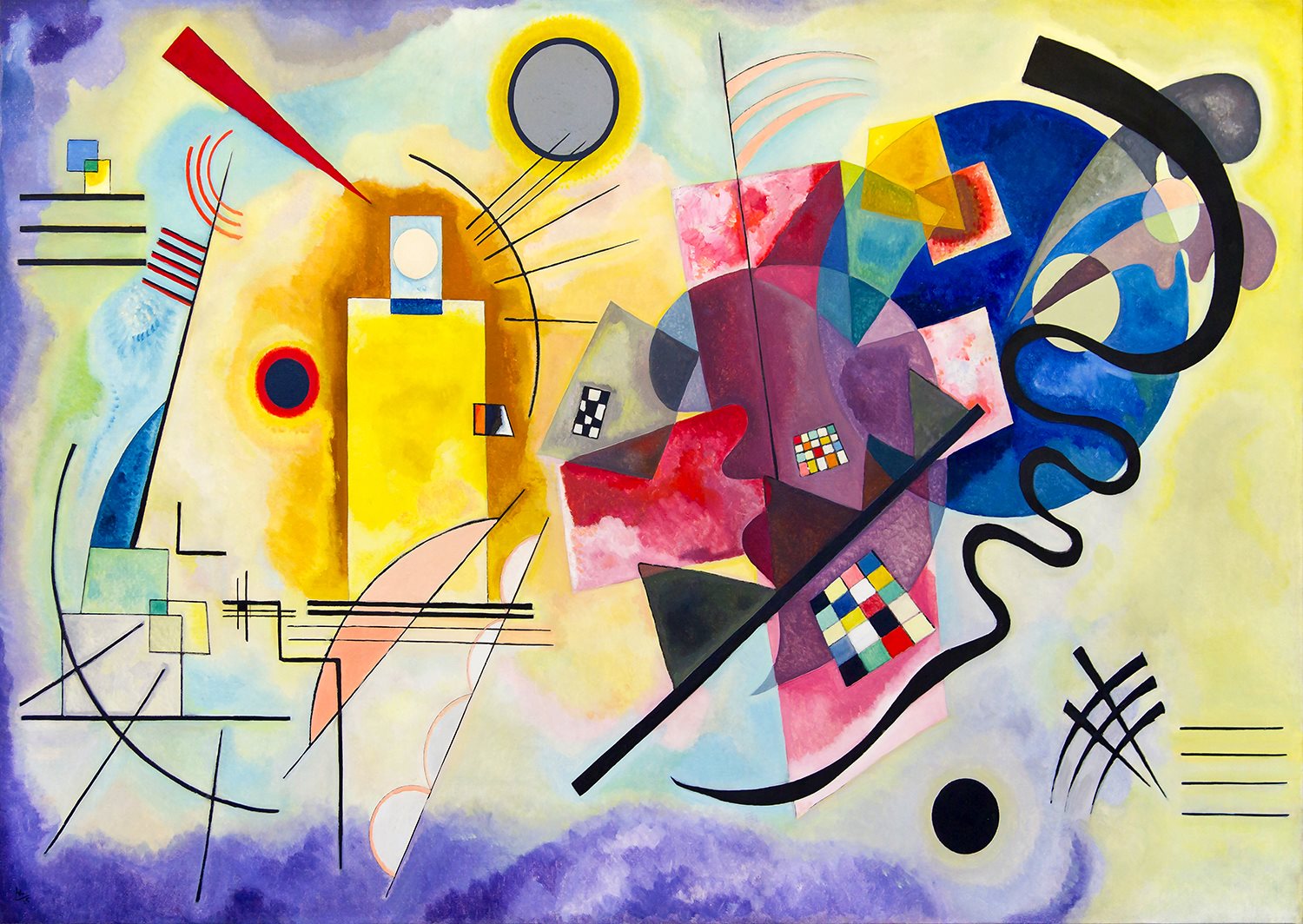 ENJOY Puzzle Vassily Kandinsky: Žlutá červená modrá 1000 dílků