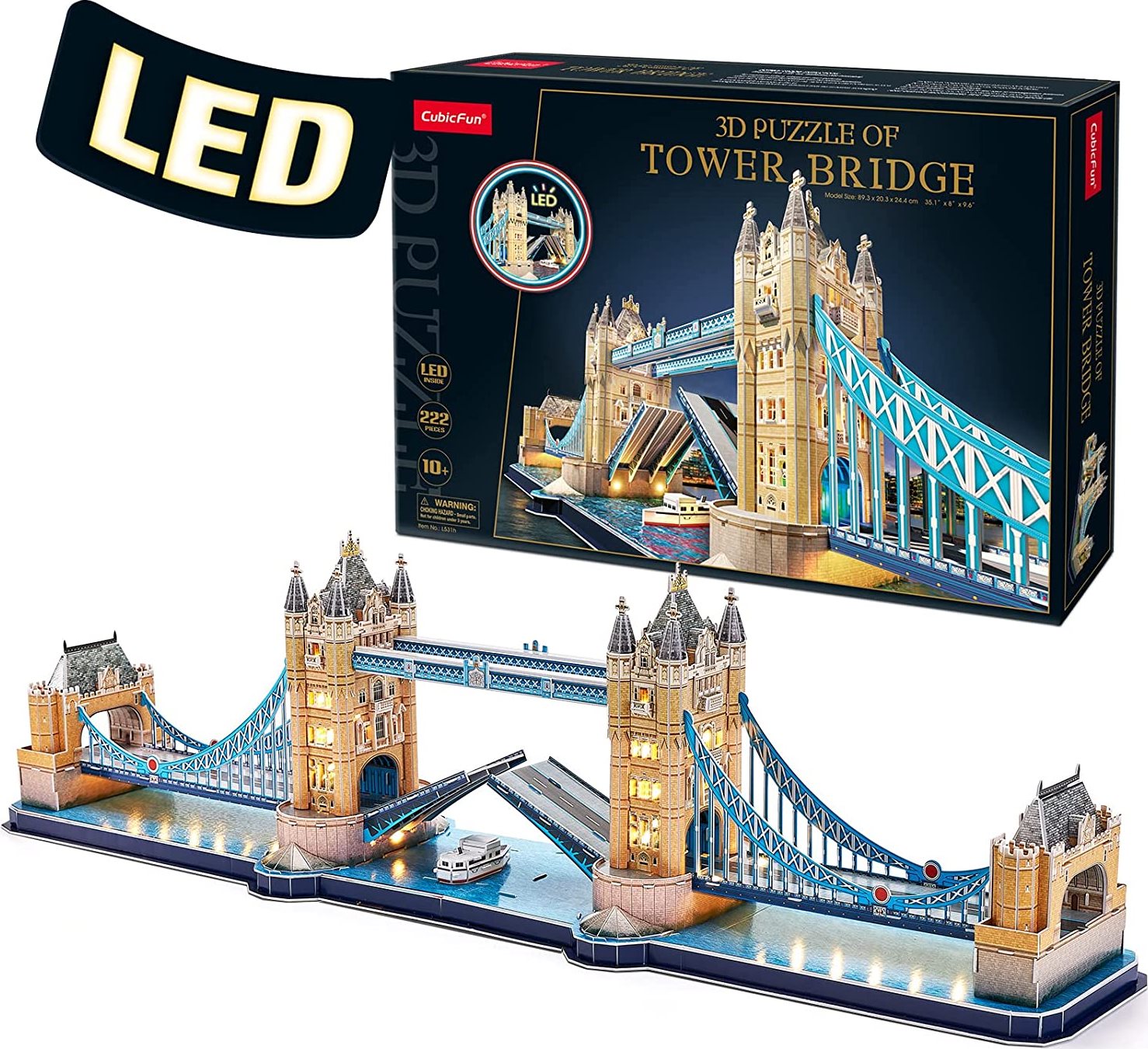 CUBICFUN Svítící 3D puzzle Tower Bridge 222 dílků