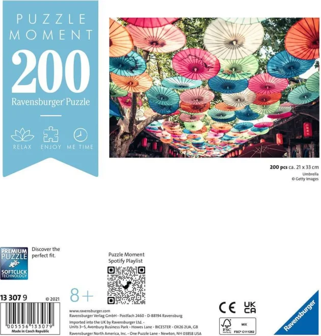 Puzzle Ravensburger 200 dílků Moment: Deštníky
