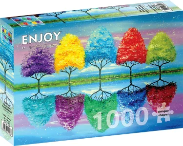 Puzzle Stromy s barevnou historií 1000 dílků
