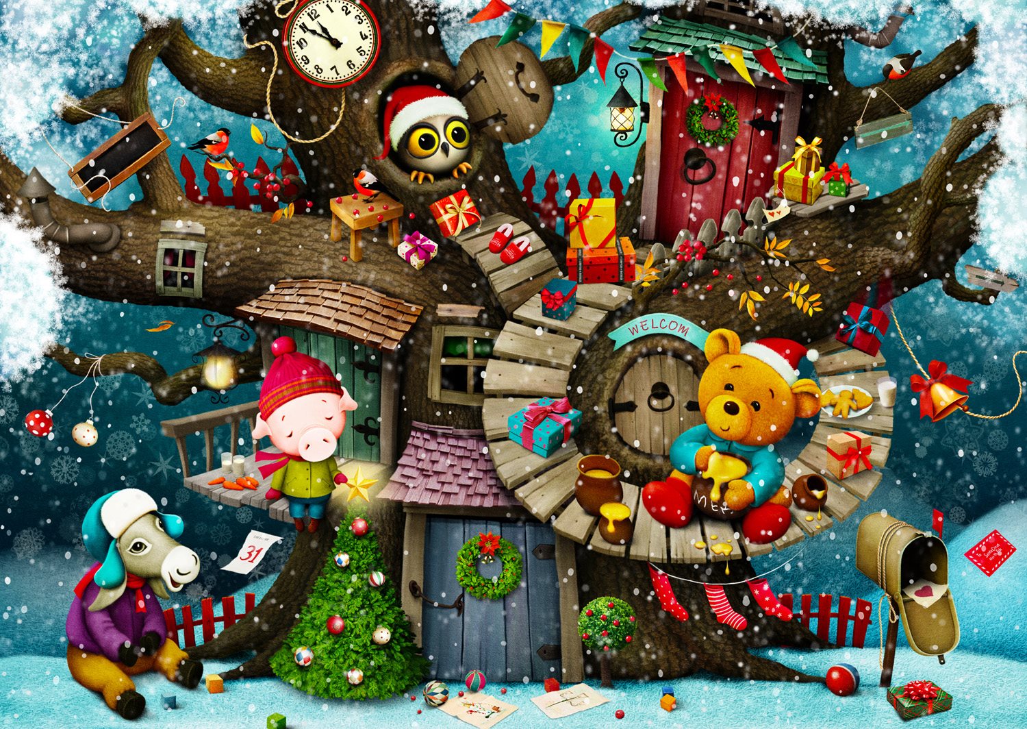 Enjoy Puzzle Pohádkové Vánoce 1000 dílků