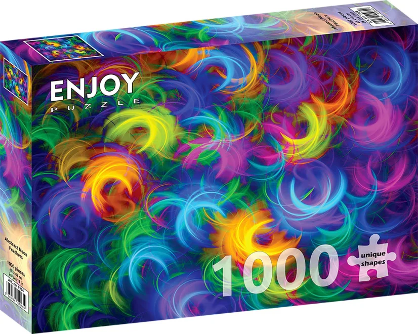 Enjoy Puzzle Abstraktní neonová peříčka 1000 dílků