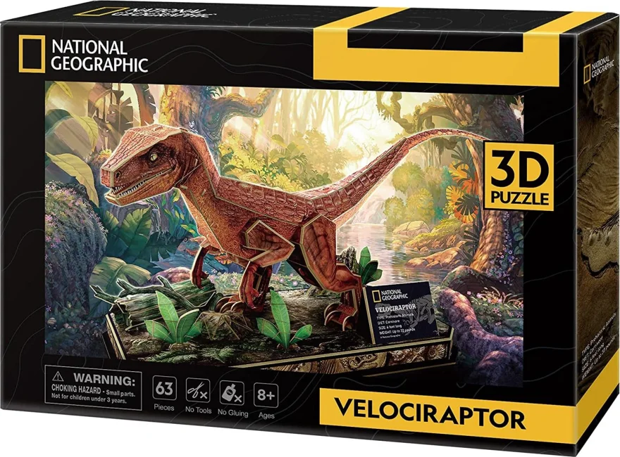 3D puzzle National Geographic: Velociraptor 63 dílků