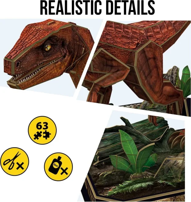 3D puzzle National Geographic: Velociraptor 63 dílků