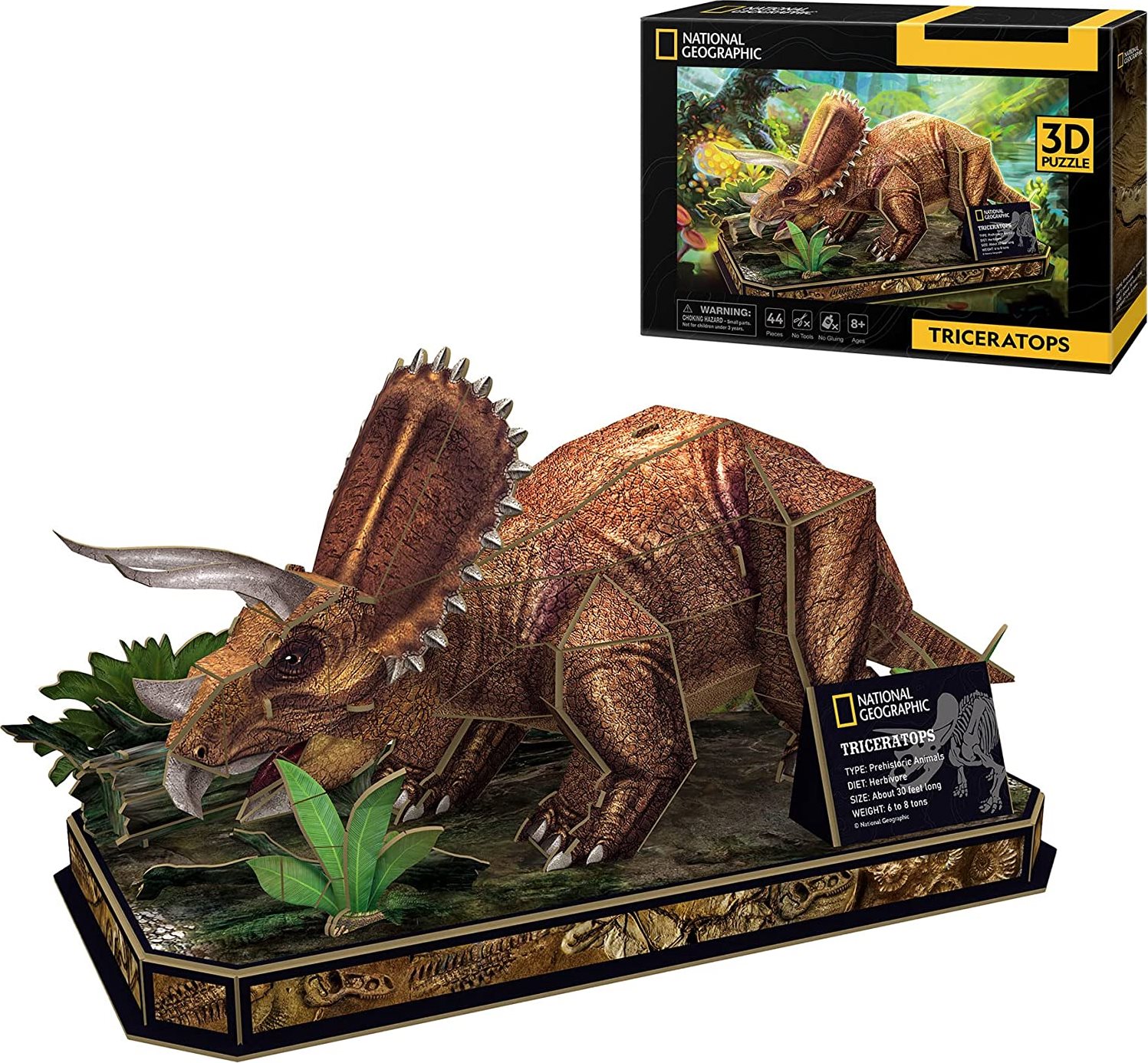 CUBICFUN 3D puzzle National Geographic: Triceratops 44 dílků