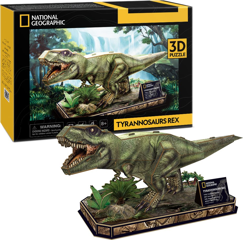 CUBICFUN 3D puzzle National Geographic: Tyrannosaurus Rex 52 dílků