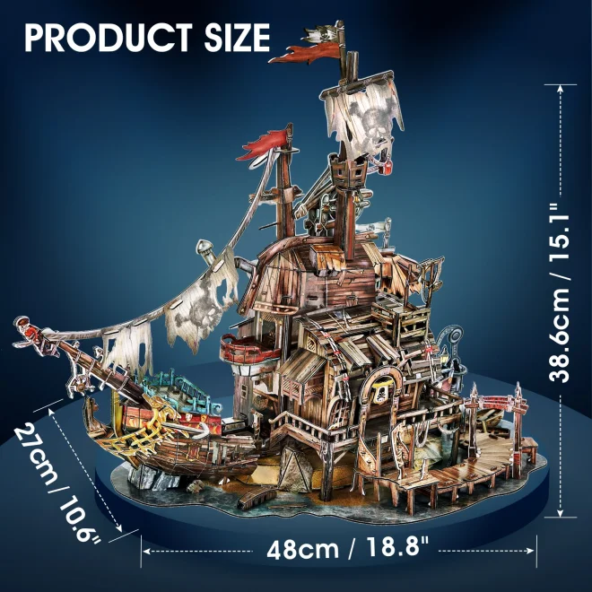 CUBICFUN 3D puzzle Pirátský přístav Tortuga 218 dílků
