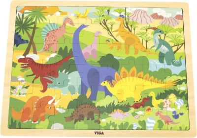 Dřevěné puzzle Svět dinosaurů 48 dílků