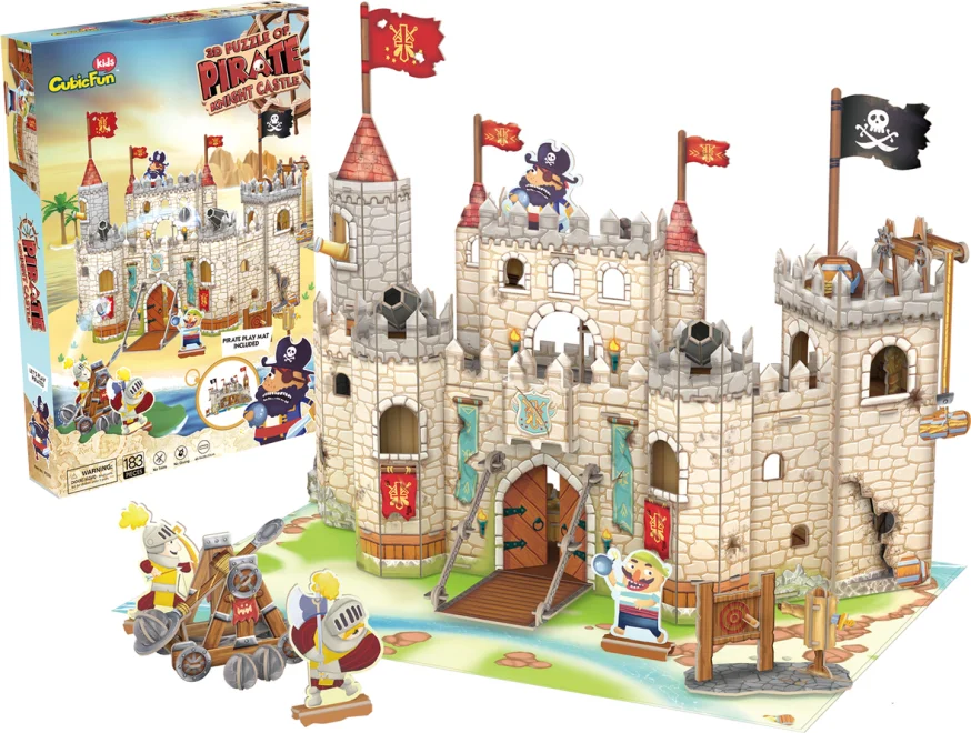 3D puzzle Cubicfun Kids Pirátský hrad 183 dílků