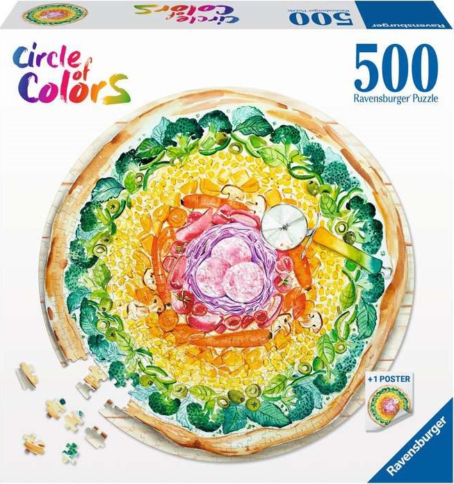 RAVENSBURGER Kulaté Kruh barev: Pizza 500 dílků