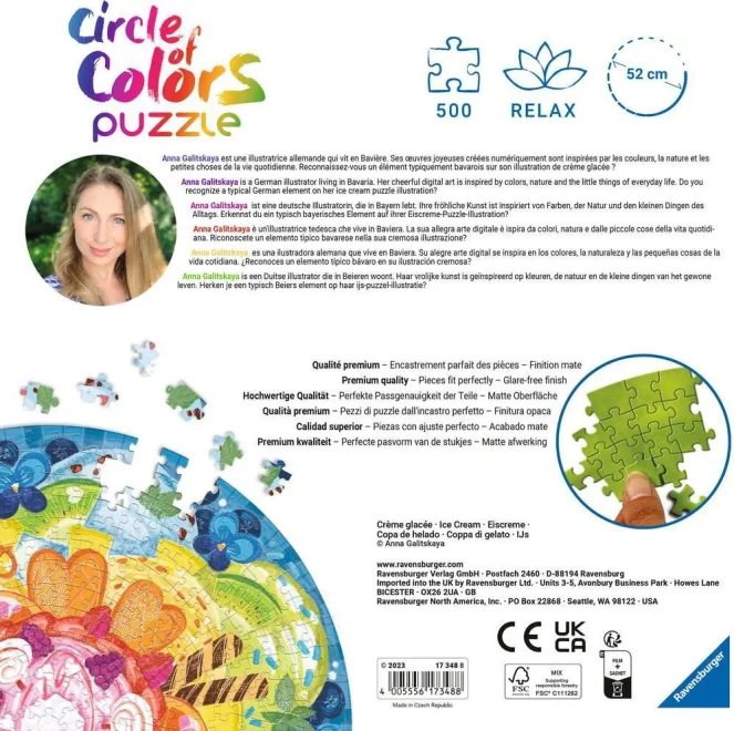 RAVENSBURGER Kulaté puzzle Kruh barev: Zmrzlina 500 dílků