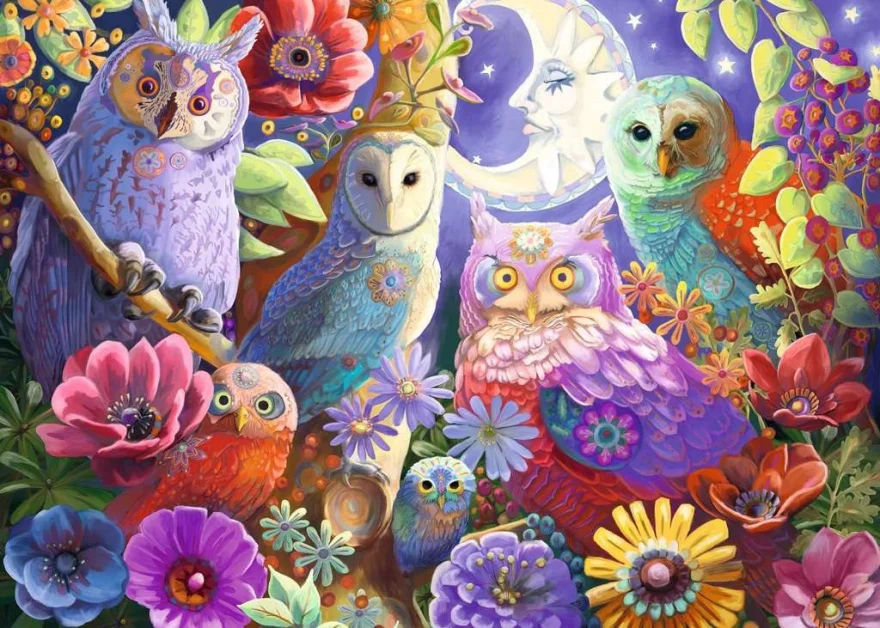 Ravensburger Puzzle Noční sovy EXTRA 300 dílků