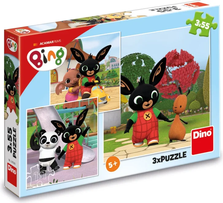 DINO Puzzle Bing si hraje 3x55 dílků