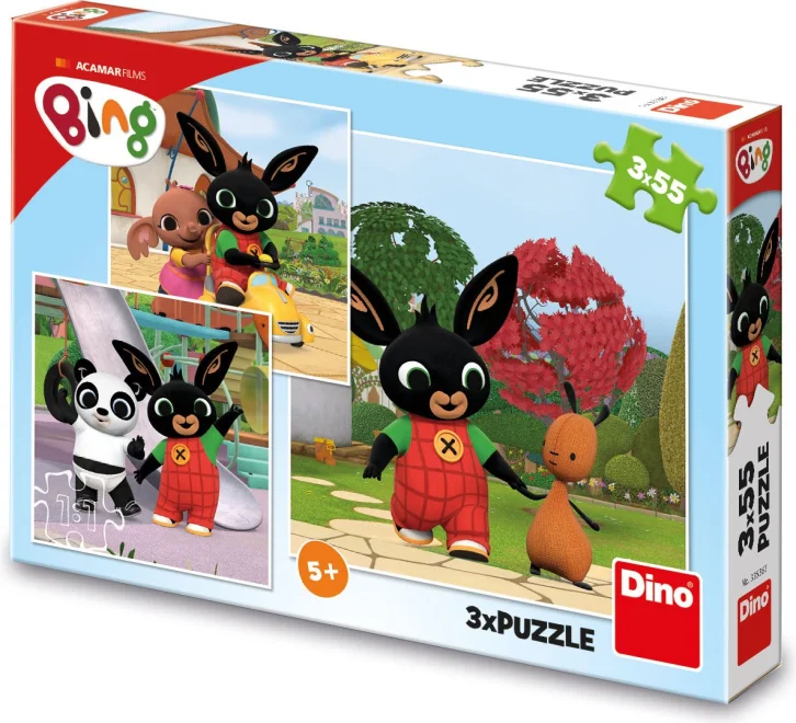 DINO Puzzle Bing si hraje 3x55 dílků