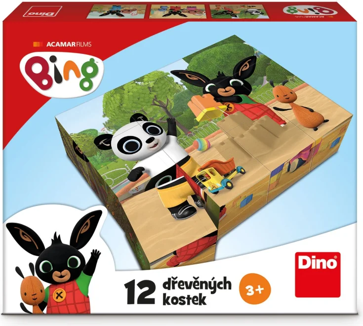 DINO Obrázkové kostky Bing, 12 kostek