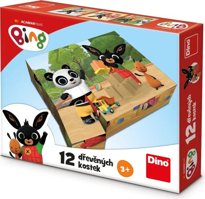 DINO Obrázkové kostky Bing, 12 kostek