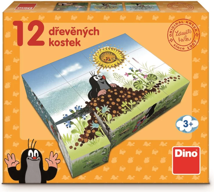 DINO Obrázkové kostky Krtkův rok, 12 kostek