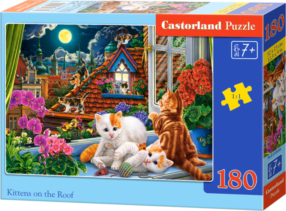 CASTORLAND Puzzle Koťata na střeše 180 dílků