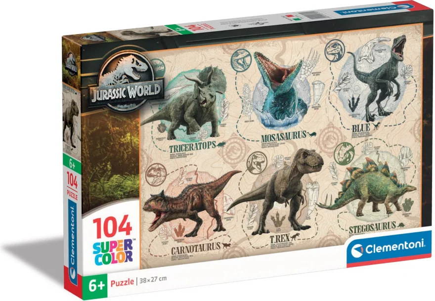 CLEMENTONI Puzzle Jurský svět 104 dílků