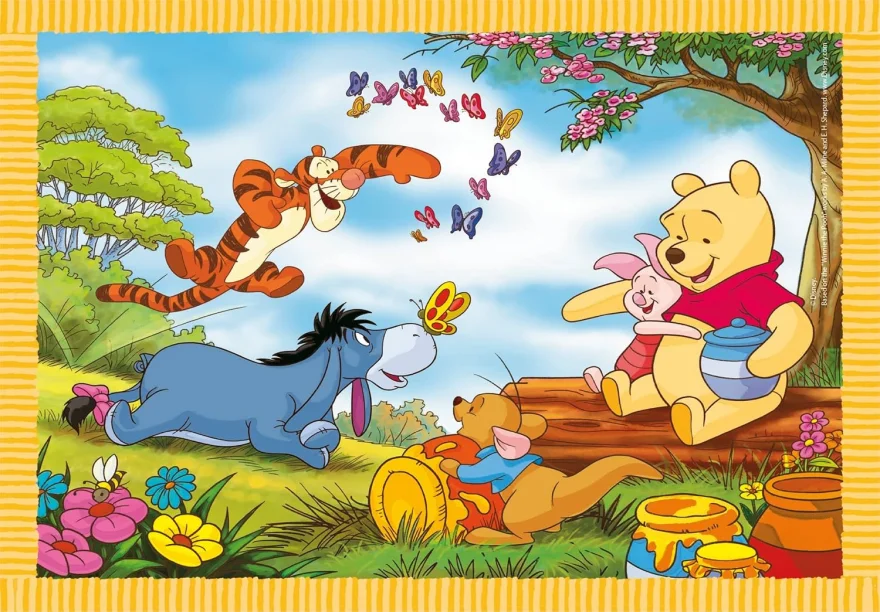 CLEMENTONI Puzzle Medvídek Pú 4v1 (12+16+20+24 dílků)