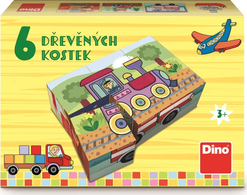 Obrázkové kostky Dopravní prostředky, 6 kostek