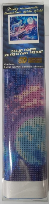 NORIMPEX Diamantové malování Vlci za úplňku 40x30cm