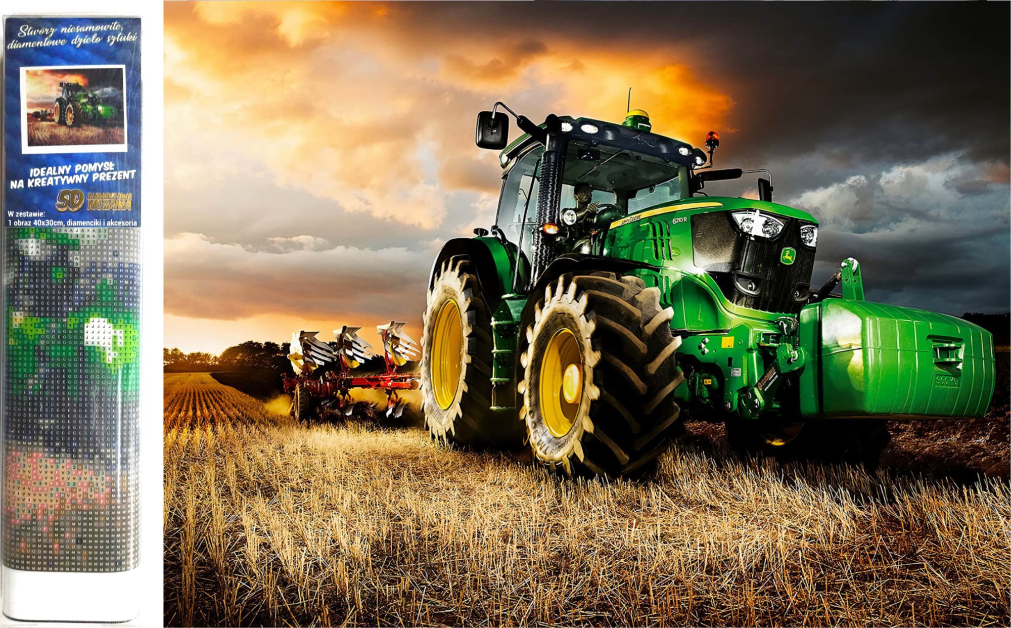 NORIMPEX Diamantové malování Traktor na poli 40x30cm
